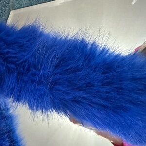 Vibrant Blue Faux Fur Scarf